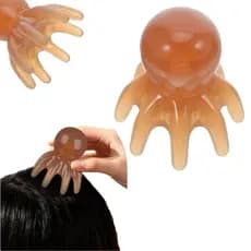 Escova de Massagem para Couro Cabeludo com Pó Relaxante para Alívio do Estresse e Crescimento Capilar