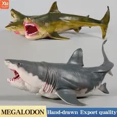 Marine Sea Overlord Tubarão De 3 Cabeças Megalodon Grande Branco Figura De Ação-Modelo De Animais Marinhos Brinquedo De