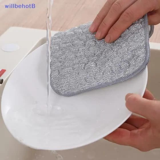 [WillbehotB] Panos De Limpeza Pano De Lavagem De Fio De Aço Microfibra Óleo Antiaderente De Cozinha Toalha Reutilizável