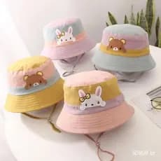 Bonito Coelho Bebê Balde Boné Para Menino Menina Dos Desenhos Animados Urso Criança Pescador Chapéu Verão Ao Ar Livre Cr
