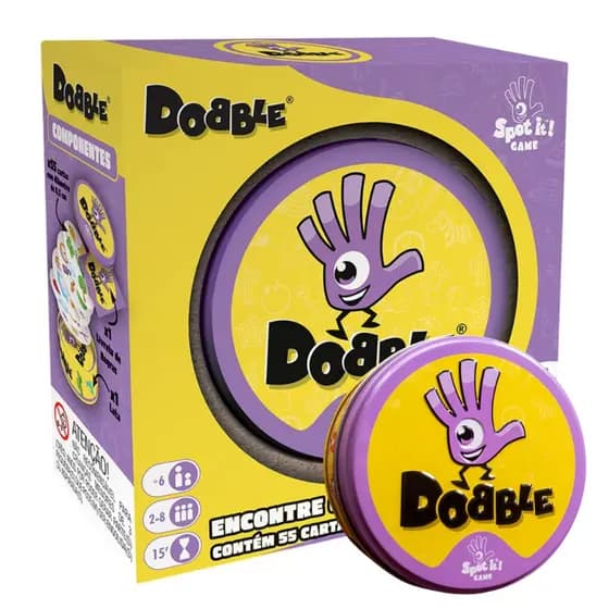 Asmodee, Dobble, Jogo de Cartas para Amigos, 2 a 8 jogadores, Idade +6 anos, Partidas de até 15 minutos