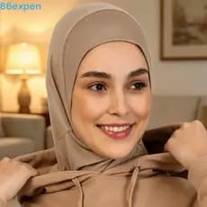 EXPEN1 Lenço Esportivo , Hijab Instantâneo Leve E Respirável , Turbante De Cobertura Completa De Poliéster De Cor Sólida