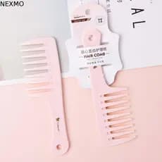 Escova De Cabelo Rosa NEXMO , Pente De Dente Largo Antiestático Para Cabeleireiro , Pentes Finos Massagem No Couro Cabel