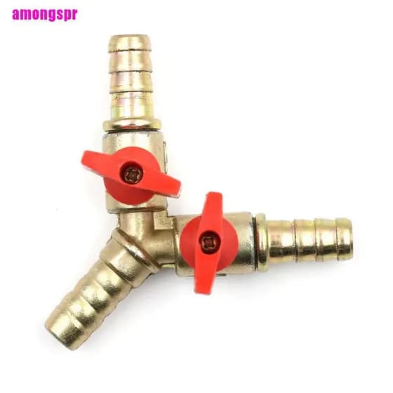 [amongspr] Válvula de esfera de latão tipo Y de três vias / 8 polegadas com interface farpada de 10mm para combustível,