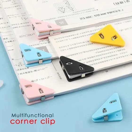 [Pacote com 5] Clipes triangulares de plástico, adequados para material de escritório e escolar