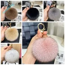 Chaveiro De Bola De Pompom RUNSHANG , Ornamento De Bolsa , Pele Macia E Fofa , Mochila De Anel De Metal , Pingente De 9