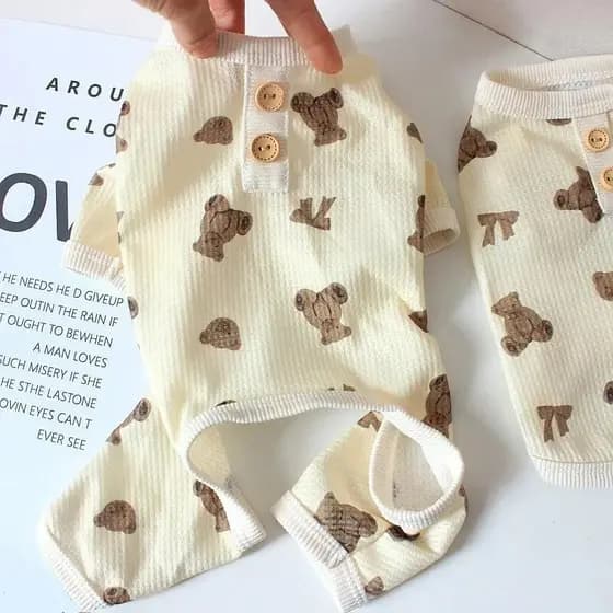 Macacões Para Cães De Estimação Urso Colete Primavera Verão Roupas Teddy Bulldog Francês Conforto Respirável Filhote De
