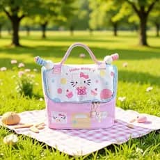 Bolsa de maquiagem Cartoon KT, grande capacidade, portátil.