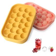 Forma para gelo, silicone flexível, 22 moldes para bolas de gelo com tampa, forma de gelo sem BPA, usada para congelar a