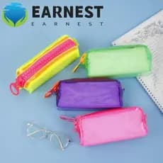 Estojo Transparente Com Zíper EARNEST , Suporte De Papelaria , Grande Capacidade , Bolsa Para Lápis ,
