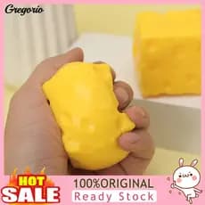 Cheese Stress Relief Toy Reliever Squeeze Slow Squishy Pinch Fidget Simulated Food Block for Kids Adults Party Favors