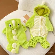 Roupas de inverno para cães em formato de dinossauro, fofas e quentinhas, adequadas para animais de estimação como Bicho
