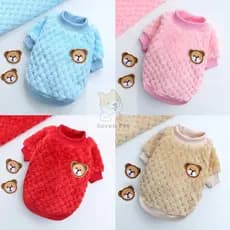 Suéter De Lã Coral Para Cachorro/Gato/Urso Bordado/Flexível