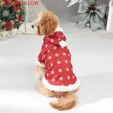 Roupas Para Cães De Natal , Casaco De Algodão Animais De Estimação Com Padrão De Floco De Neve Espesso , Mac