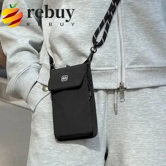 REBUY1 Bolsa Para Celular , Crossbody Leve De Nylon Telefone Com Fecho De Zíper De Armazenamento Vertical