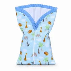 Saco de Dormir para Bebê Menino Tipo Charutinho Estampado com Elástico e Fechamento em Zíper Enxoval
