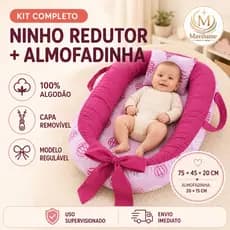 Ninho Redutor de Berço Bebê Estampado 100% Algodão com Almofadinha Capa Removível