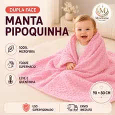 Manta Pipoquinha Bebê Dupla Face Super Macia Quentinha Enxoval Maternidade 90x80