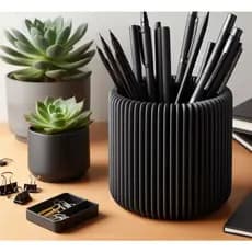 Porta-lápis Moderno com Design Acetinado, Porta-canetas - Porta Lápis Moderno Canelado Organizador de Mesa Porta Canetas