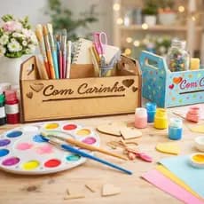 Kit 6 Caixinhas de Mdf Com Carinho Para Presente Festa Lembrancinha