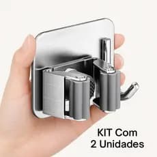 Kit Com 2 Suportes Com Gancho Para Pendudar Em Inox Sem Furo