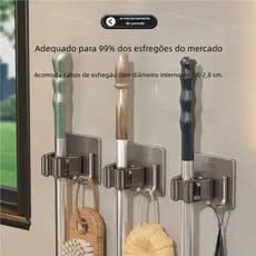 Suporte de 1 Gancho - Ideal para Pendurar Vassoura e Rodo