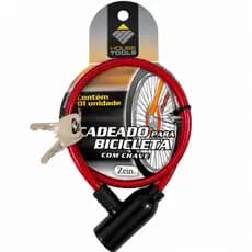 Cadeado bike bicicleta aço reforçado - 2 chaves - 6MMX62CM - Segurança, beleza e praticidade