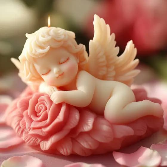 Pink Angel-Shaped Candle Molds, Handmade Diffuser Stone Mold, Resin, Aromatherapy