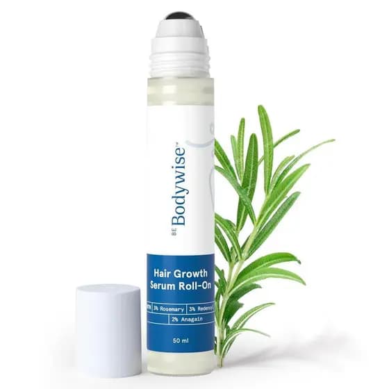 BeBodywiseSérum para Crescimento Capilar com Alecrim Roll-On 50ml – 3% Alecrim, 3% Redensyl e 2% Anagain | Sérum para Co