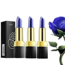 Batom Hidratante de Longa Duração, Batom Mágico que Muda de Cor Azul-Rosa com Mudança de Temperatura, com Brilho de Long