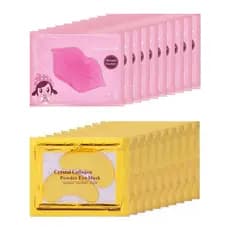 20 Pares de Máscara Labial e Máscara para Olhos, Patches para a Área dos Olhos, Máscara Labial para Cuidados com a Pele,