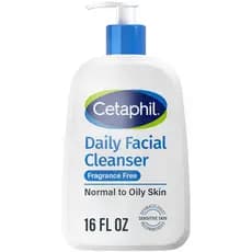 Cetaphil Sabonete Facial, Limpador Diário para Pele Sensível, Mista a Oleosa, 16 Oz, Sem Fragrância, Espuma Suave, Sem S
