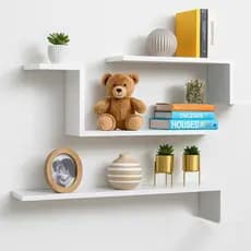 Kit de Prateleiras Decorativas Modelo Z Fácil Instalação MDF REF0001
