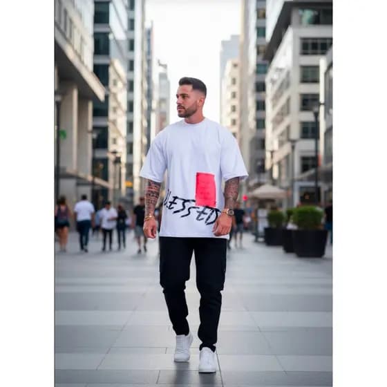 Camiseta Oversized Masculina Premium Streetwear Manga Curta Confortável.