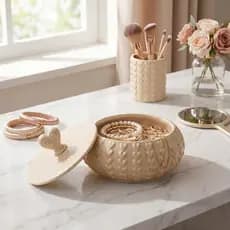 Porta Joias Decorativo Com Tampa | Organizador De Anéis Brincos E Acessórios