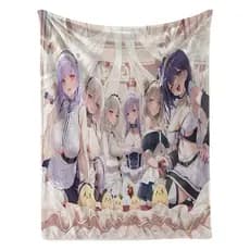 Azur Lane Musashi Tema Cobertor de Ar Condicionado-Flanela Nap Xale Escritório Casa Cobertor Multifuncional