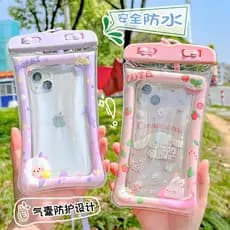 Saco impermeável do telefone móvel ao ar livre dos desenhos animados Animal PVC transparente selado saco à prova dwaterp