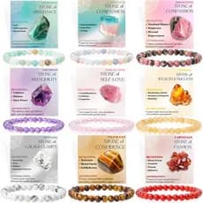 Pulseira frisada cristal rosa granada pedra natural olho de tigre corda pulseira de cristal natural estilo Design