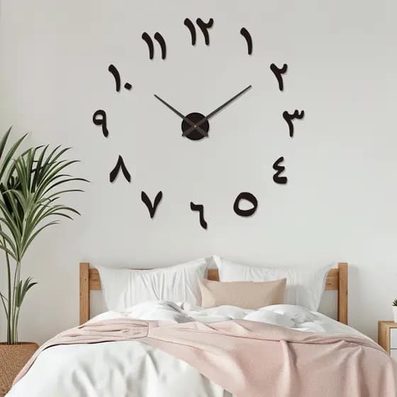Nordic criativo DIY relógio de parede sem perfuração quarto adesivo parede mudo sala estar entrada acrílico decoração re