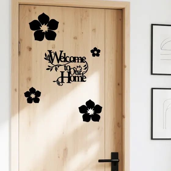 2026 Novo Estilo Bem-vindo Casa Inglês Adesivos de Parede Decorativos Autoadesivos Adesivos de Parede Sala de Estar Quar