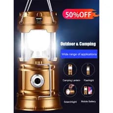 [Multifuncional]【Para Jardim e Camping】Luz Solar Recarregável/À Prova D'Água/Lâmpada Solar/Jardim/Camping