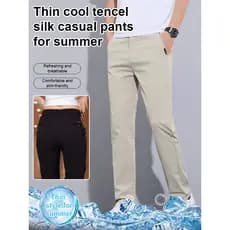 [Tecido Confortável] Men's Casual Pants/Chino Trousers/Calça Leve para Verão/Moda Masculina
