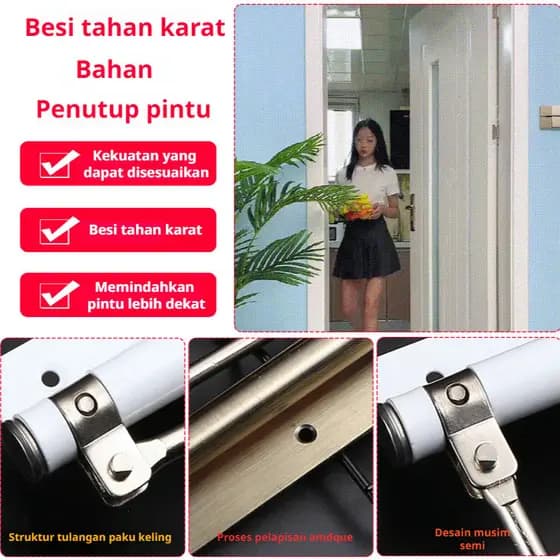 【Design Silencioso】Fechador de Porta de Aço Inoxidável/Automático/Leve/Amortecimento Suave/Para Uso Doméstico