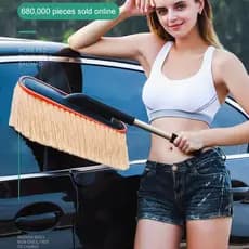 [Fácil de Usar] Car Dusting Duster Wax Brush Retractable Car Wash Tools Mop de Algodão/Automóvel/Ferramenta de Limpeza
