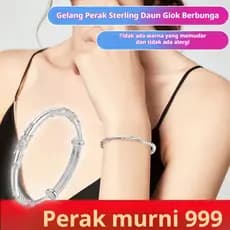 [Leve e Elegante] Floral Silver Bracelet for Women/Pulseira Feminina/Presente Romântico/Uso Diário