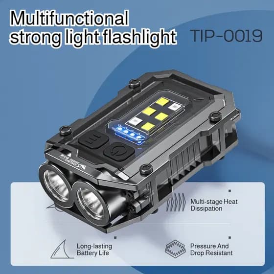 【Luz Forte e Durável】JMY-Outdoor-Lanterna Magnética Multifuncional/Lanterna de Cabeça/Camping/Trabalho