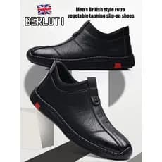 [Respirável e Confortável] Sapato Masculino Casual em Couro Legítimo - Mocassim Slip-On/Calçado Masculino/Para Uso Diári