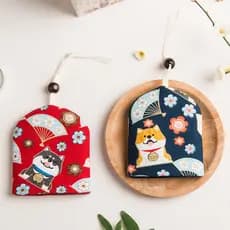 Yuanyi japonês artesanal tecido chave caso feminino cordão Pull-out criativo carro controle remoto chave caso protetor
