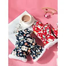 Yuanyi luvas femininas inverno bonito versão coreana estudante dos desenhos animados dedos inverno quente à prova de fri