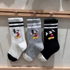 Yikatu yikatu coelho meias infantis masculino estilo Preppy fino algodão meia rede meio tubo meias femininas Mickey list